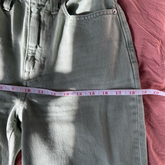Madewell Baggy Straight Jeans-Garment Dyed Sage Green. Size 23 - Picture 10 of 12